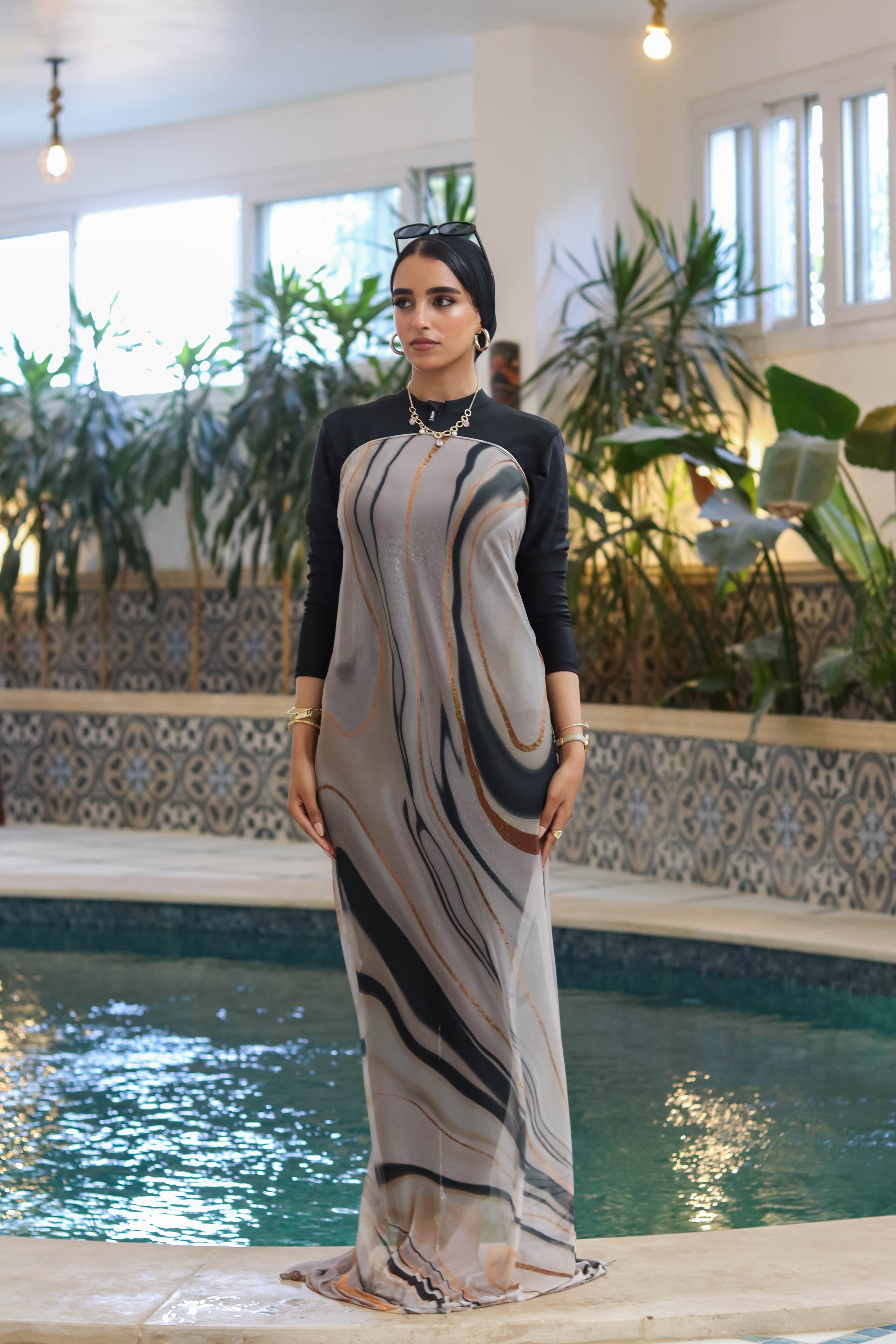 Marble Dust Mesh Wrap Cover Up