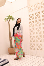 Tropical Tapestry Mesh Wrap Cover Up