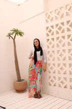 Tropical Tapestry Mesh Wrap Cover Up