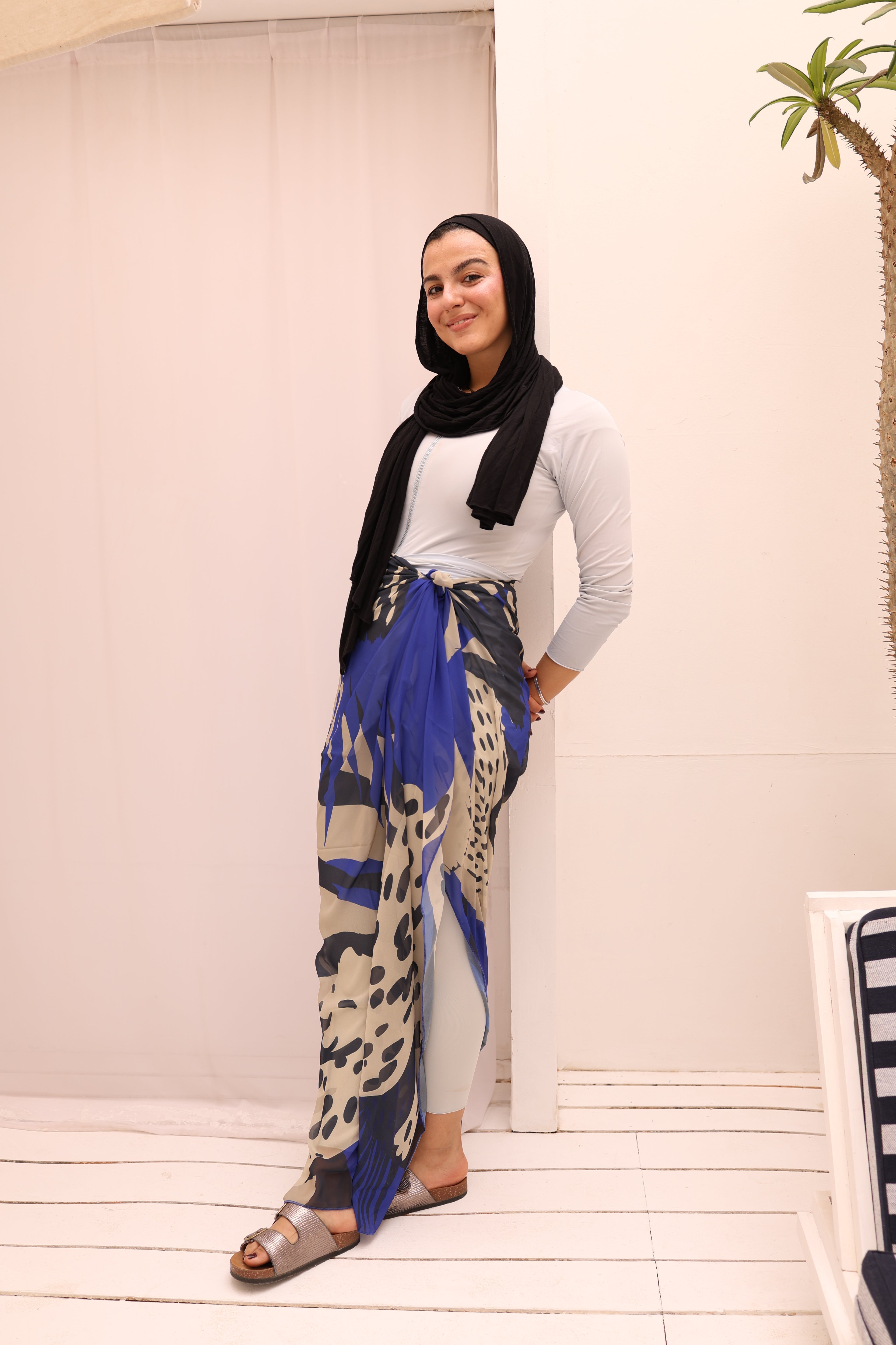 Midnight Roar Chiffon Wrap Cover Up