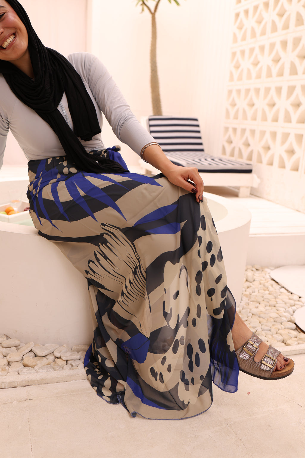 Midnight Roar Chiffon Wrap Cover Up