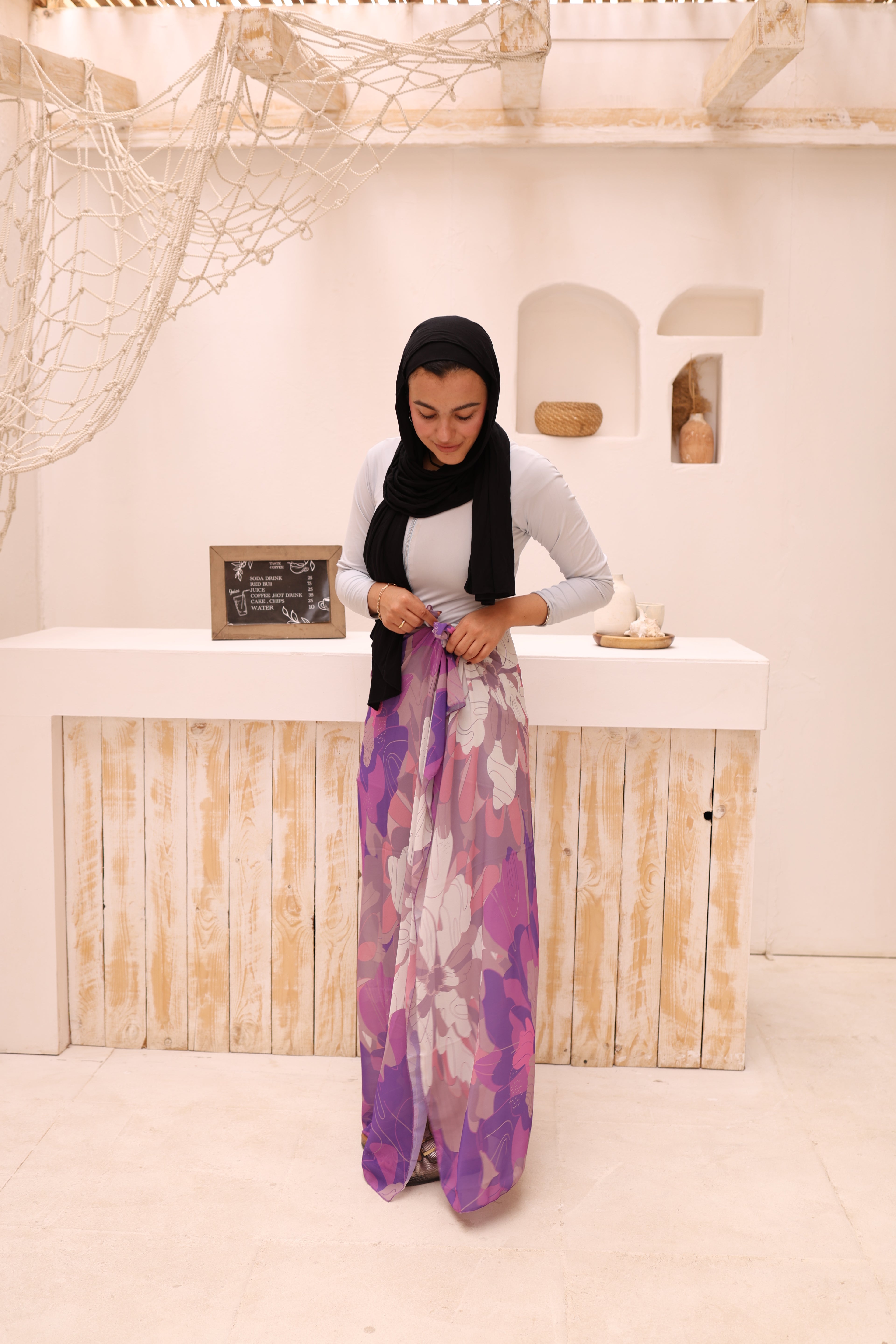 Lavender Mirage Chiffon Wrap Cover Up