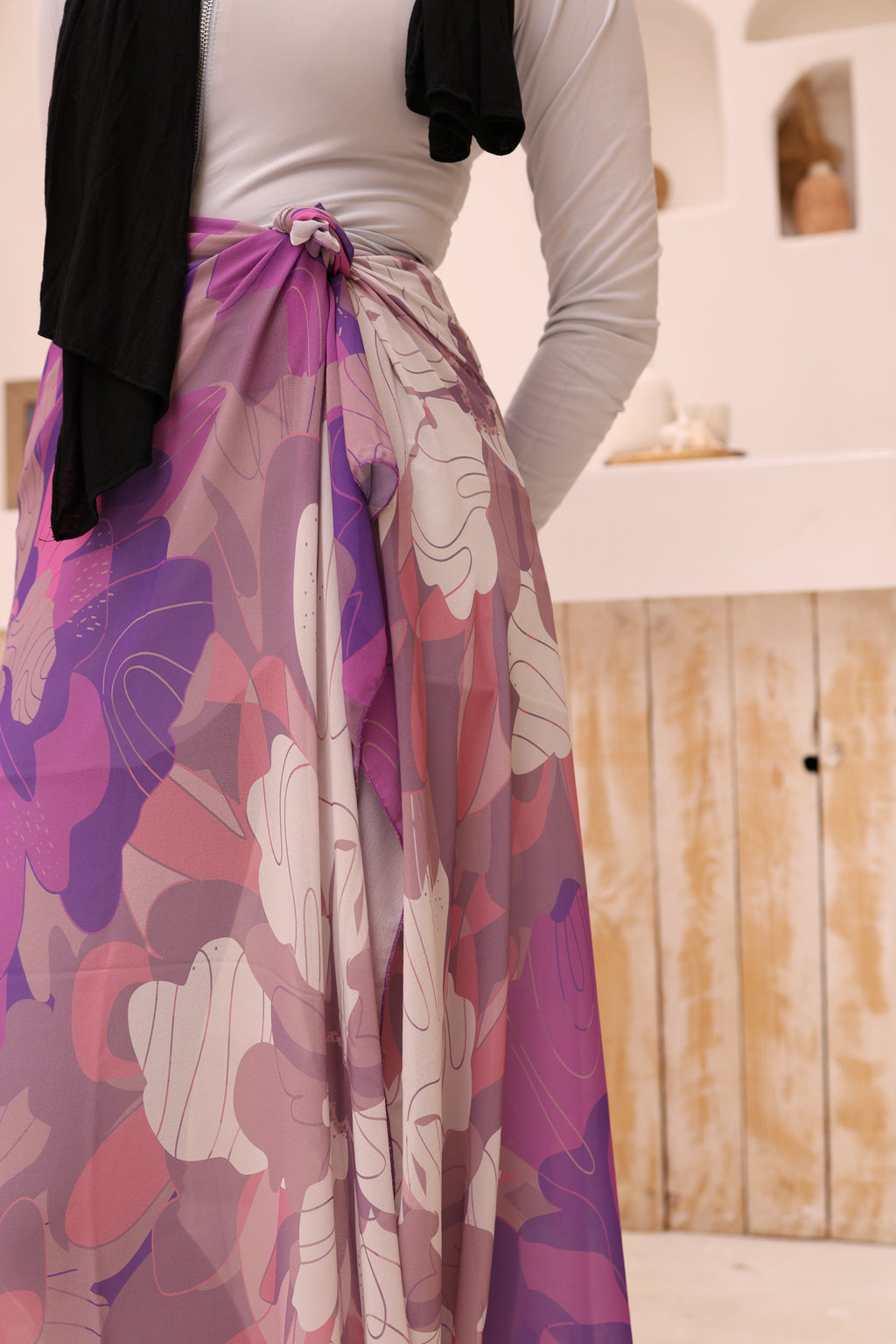 Lavender Mirage Chiffon Wrap Cover Up