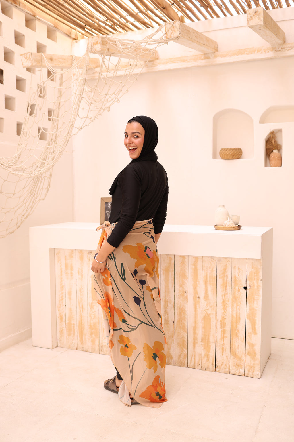 Sunfire Bloom Chiffon Wrap Cover Up