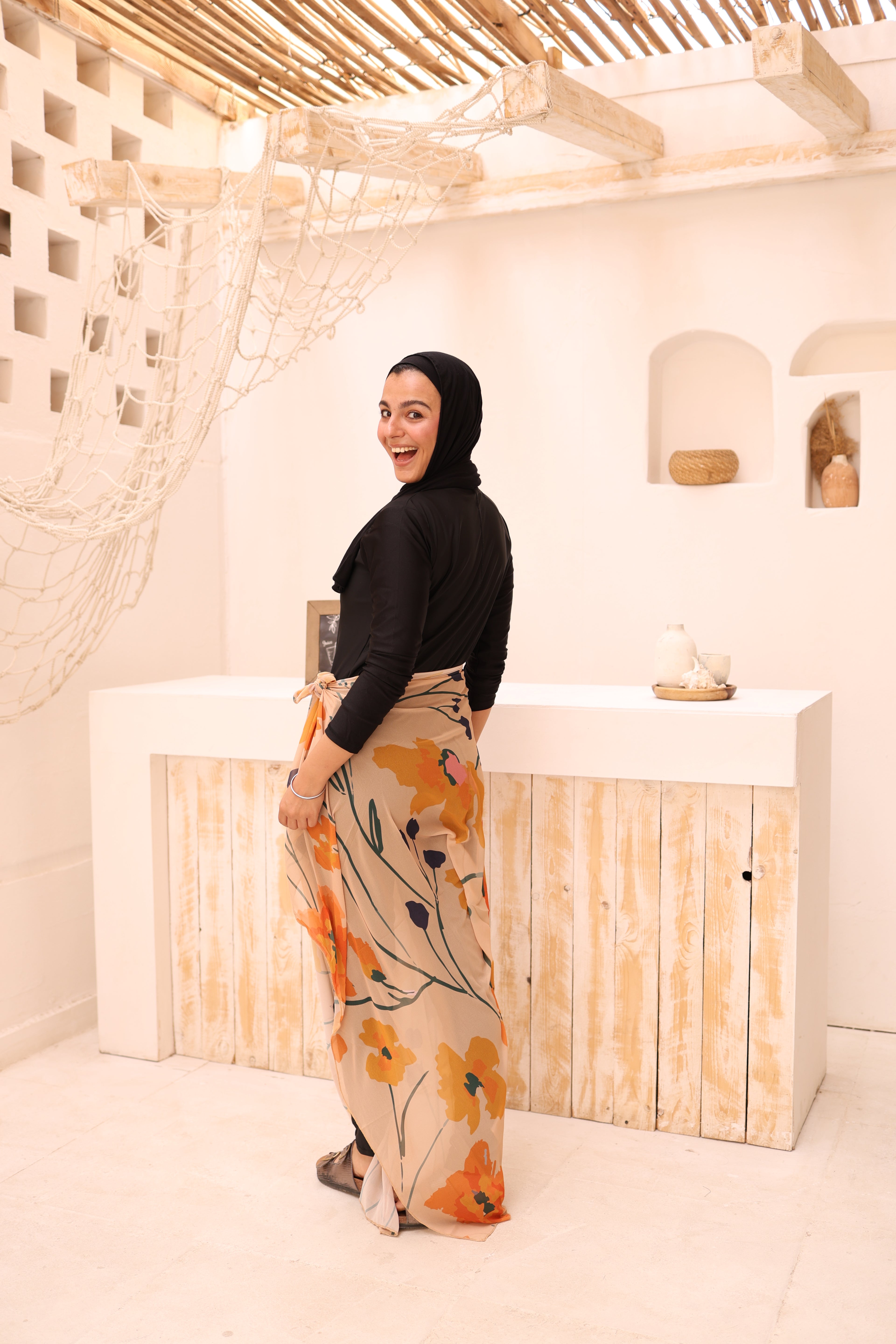 Sunfire Bloom Chiffon Wrap Cover Up