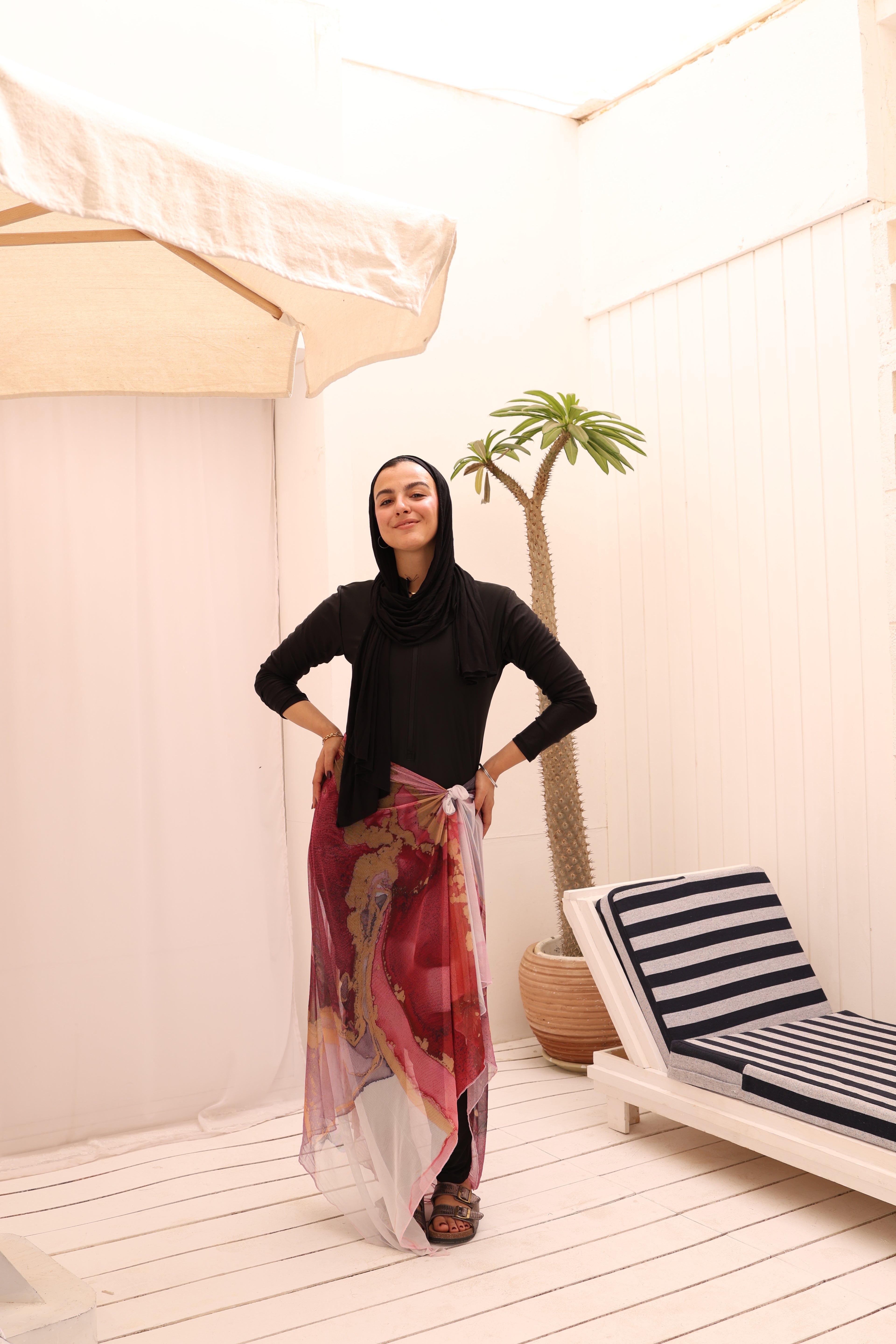 Blush Vein Mesh Wrap Cover Up
