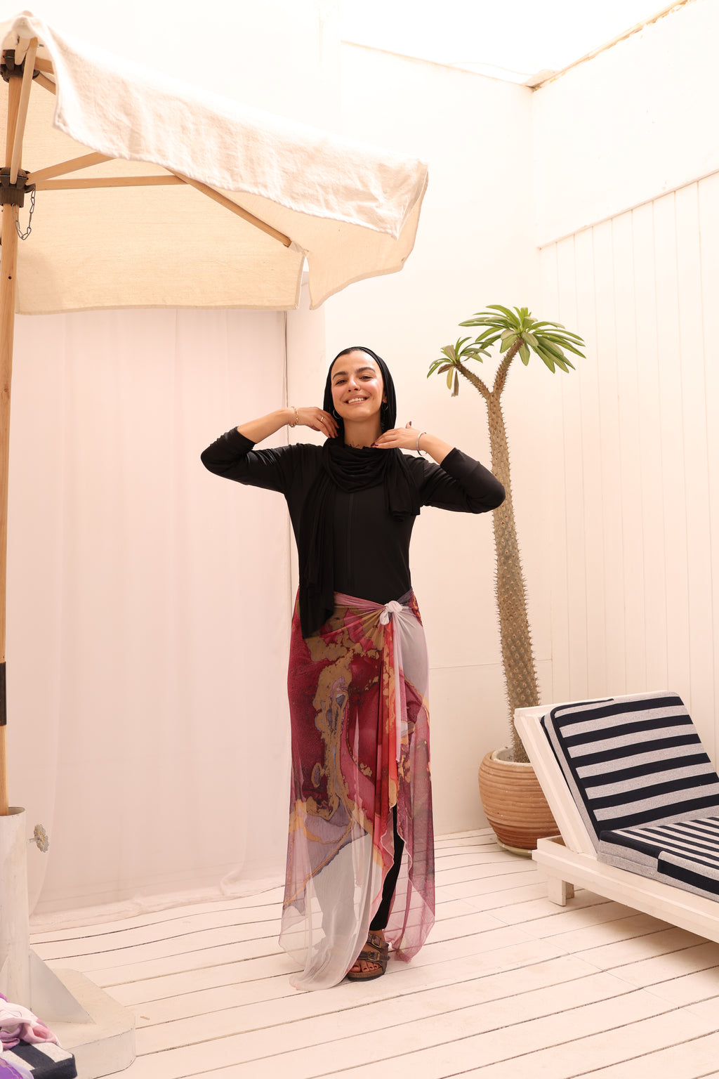 Blush Vein Mesh Wrap Cover Up