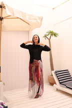 Blush Vein Mesh Wrap Cover Up