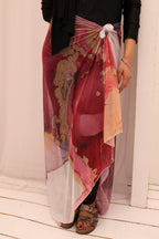 Blush Vein Mesh Wrap Cover Up