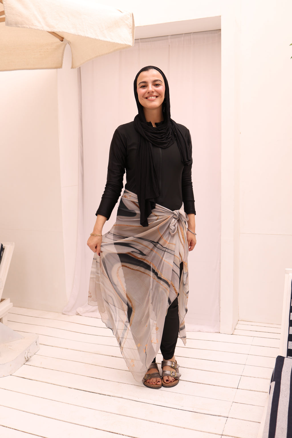 Marble Dust Mesh Wrap Cover Up