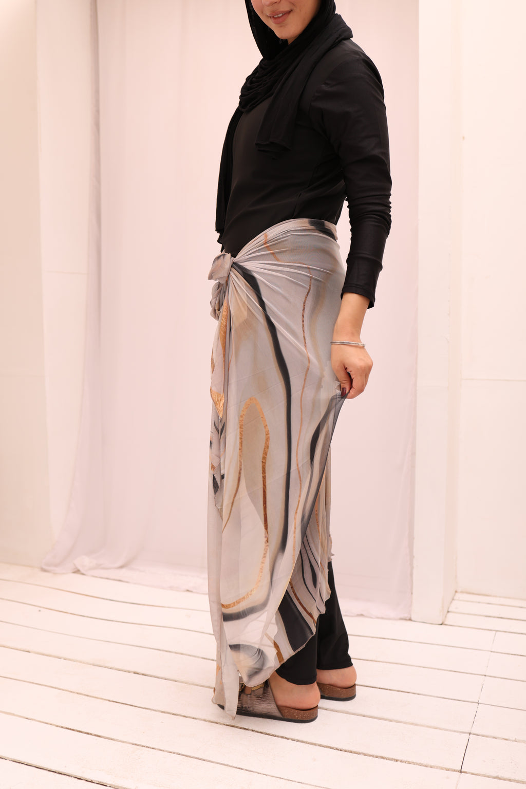 Marble Dust Mesh Wrap Cover Up