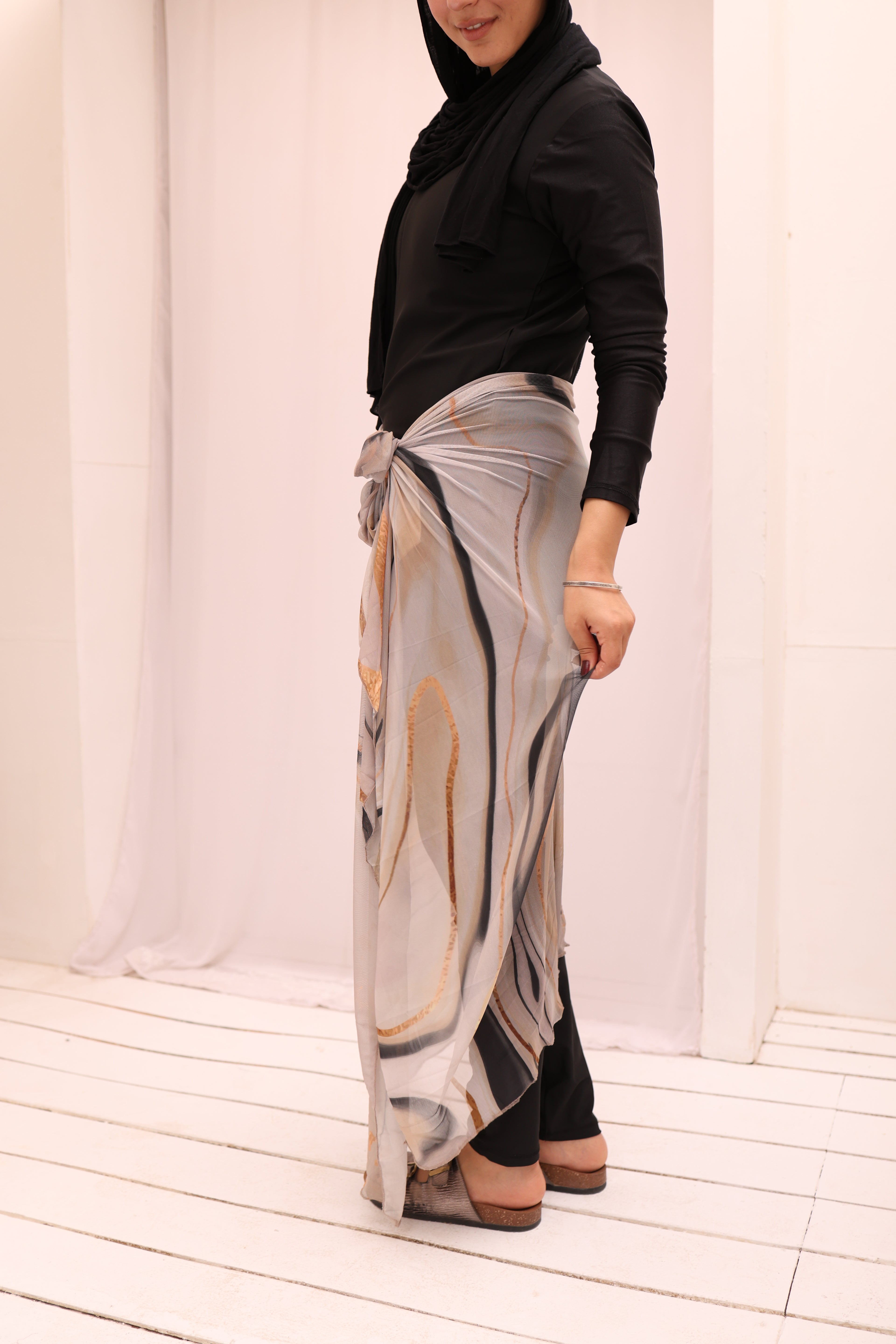 Marble Dust Mesh Wrap Cover Up