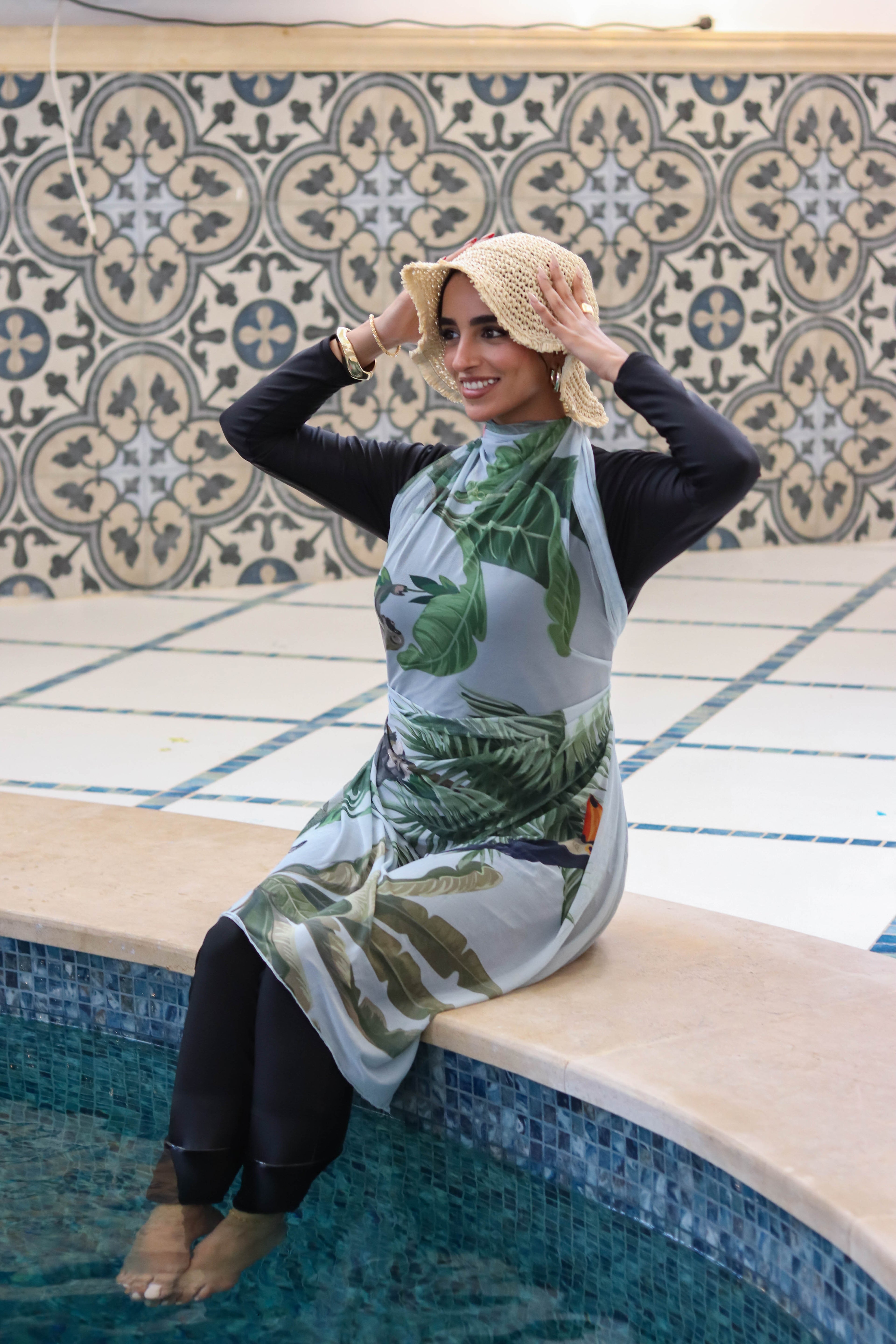 Jungle Whispers Mesh Wrap Cover Up