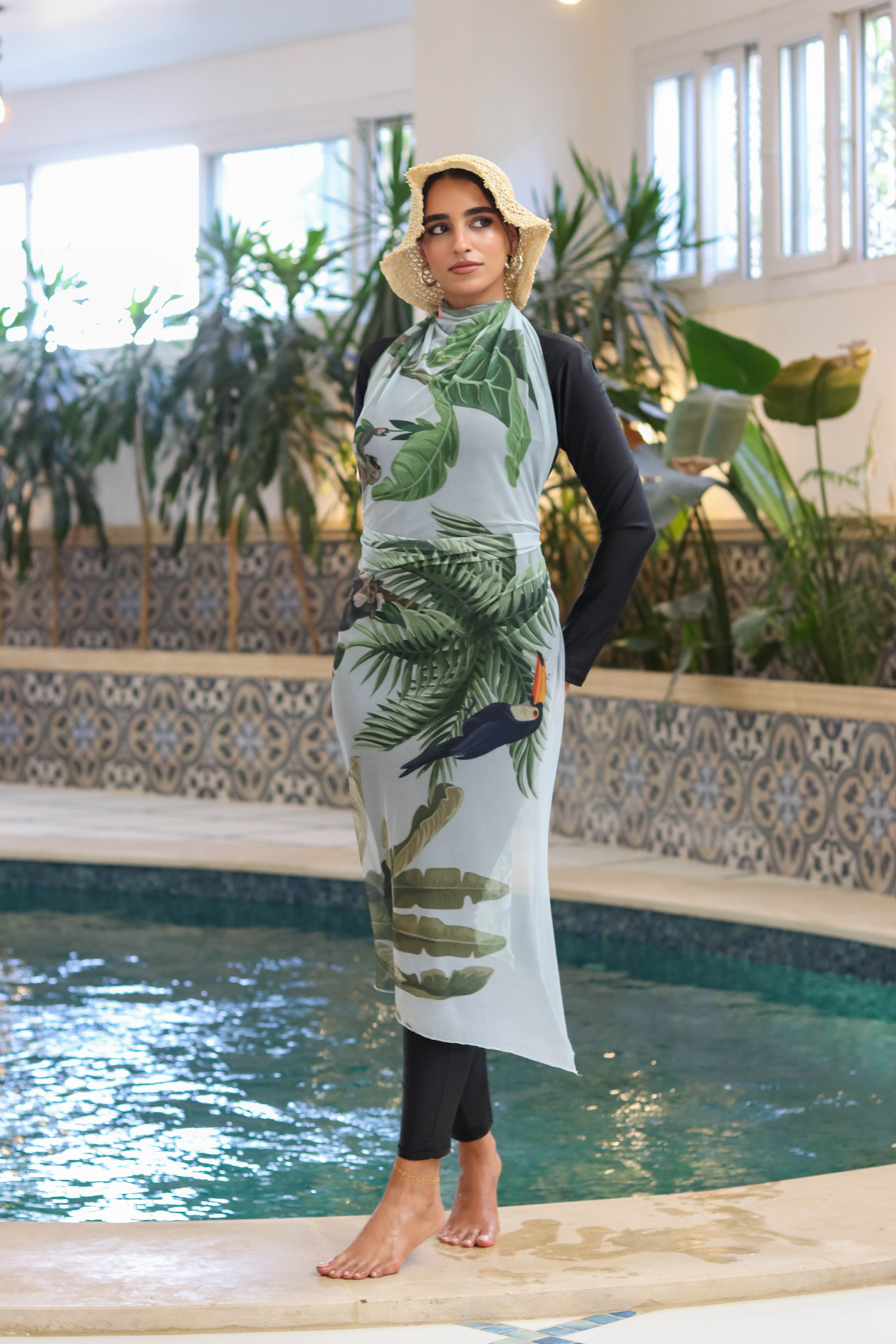 Jungle Whispers Mesh Wrap Cover Up