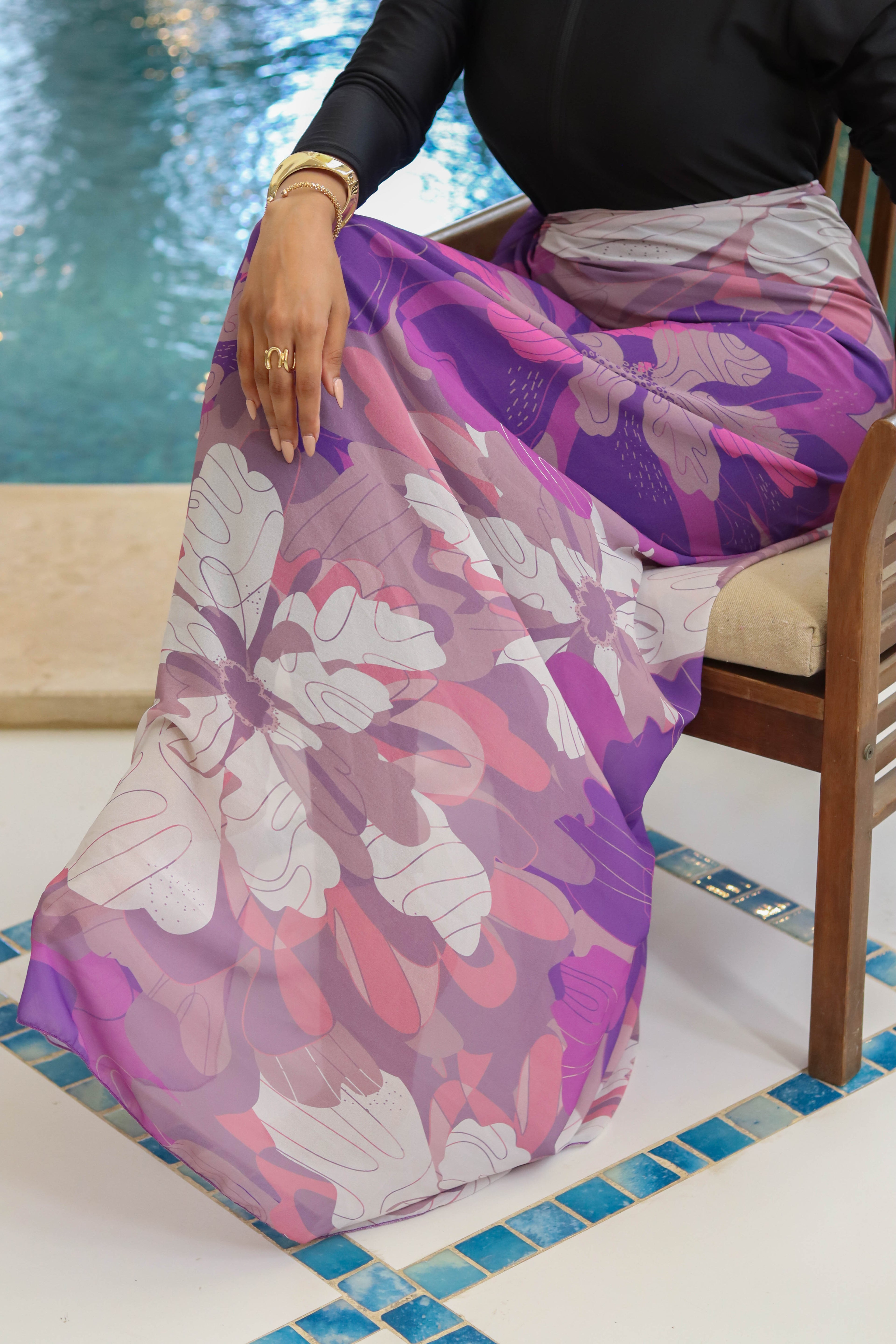 Lavender Mirage Chiffon Wrap Cover Up