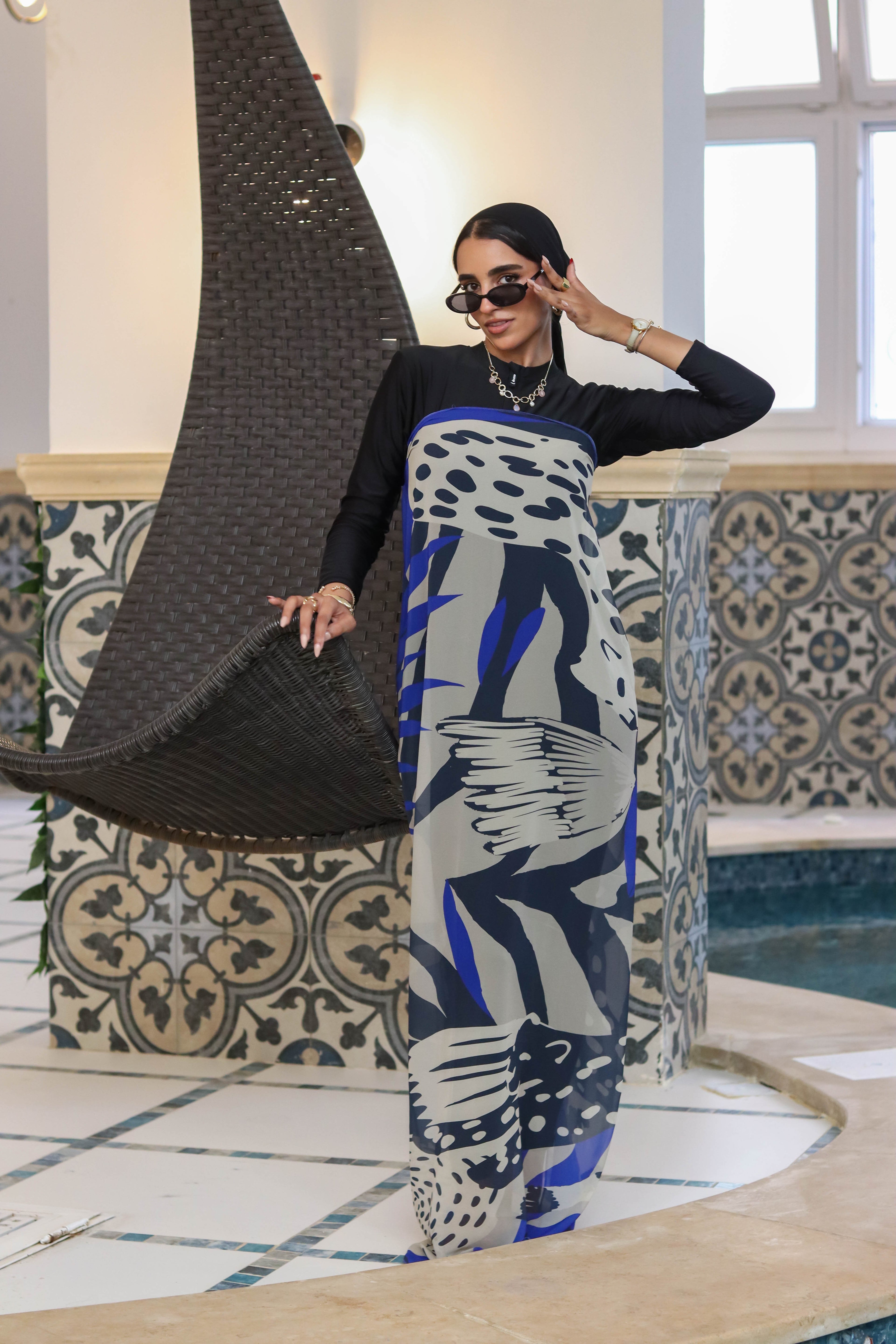 Midnight Roar Chiffon Wrap Cover Up