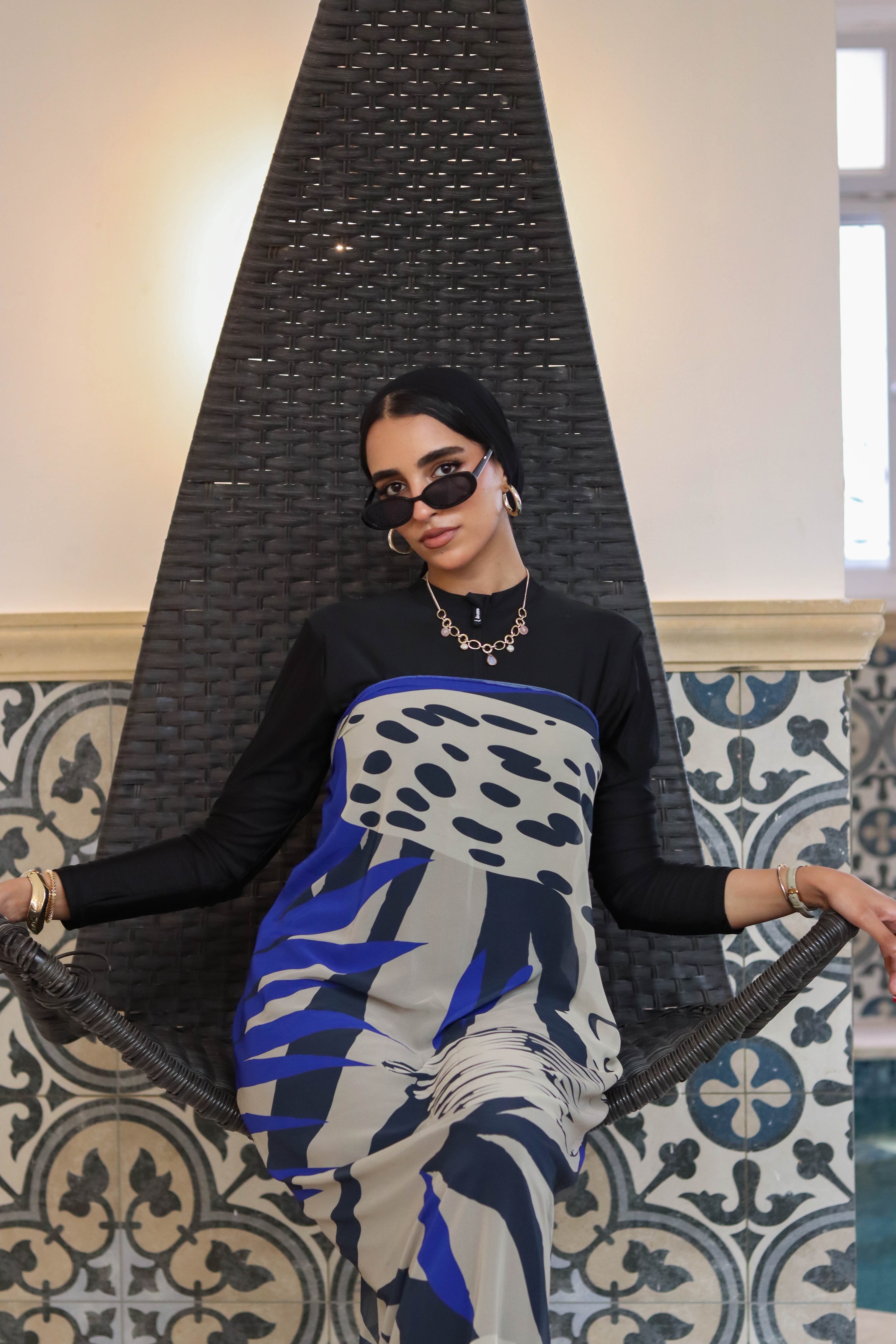 Midnight Roar Chiffon Wrap Cover Up