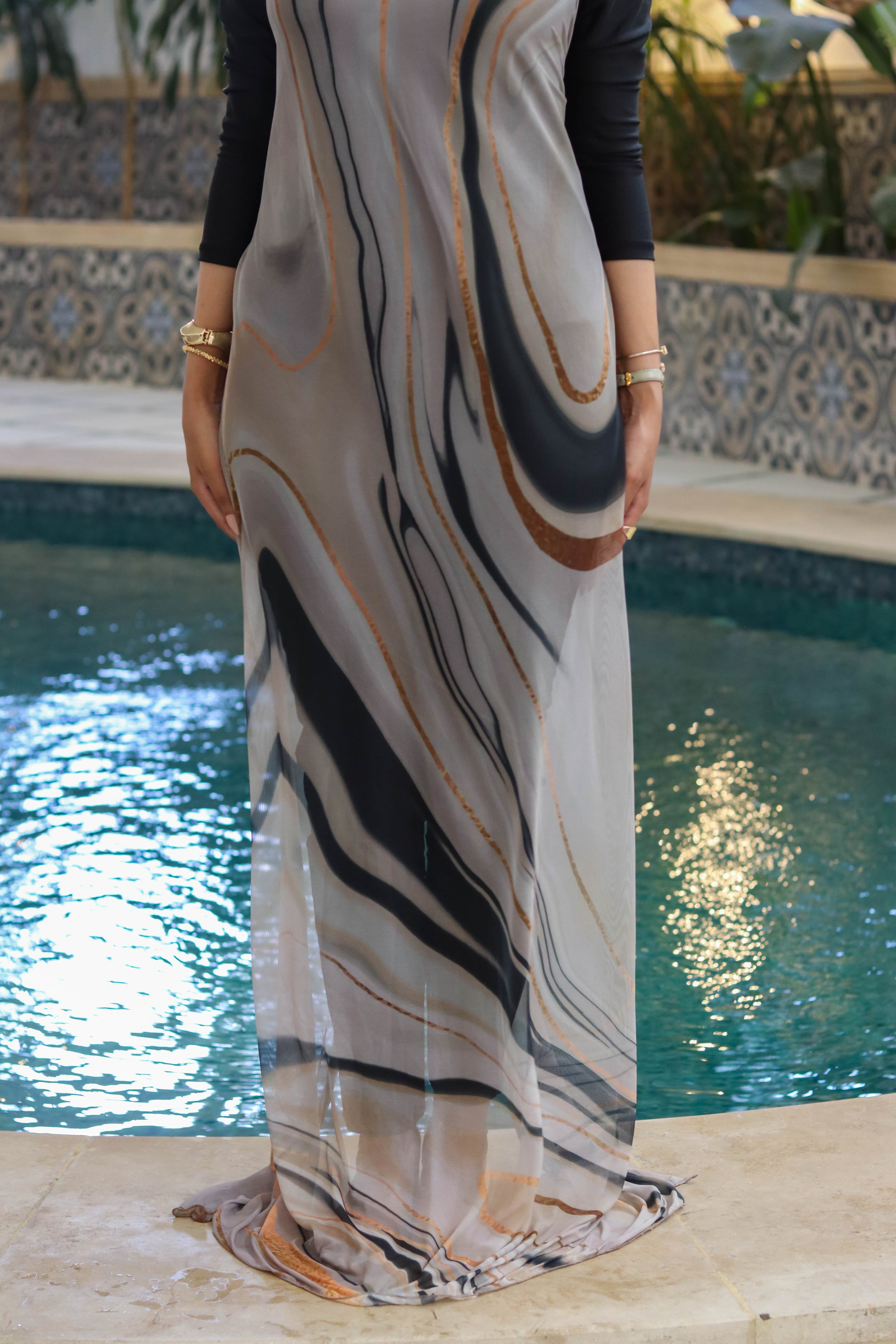 Marble Dust Mesh Wrap Cover Up