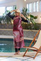 Blush Vein Mesh Wrap Cover Up