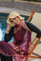 Blush Vein Mesh Wrap Cover Up