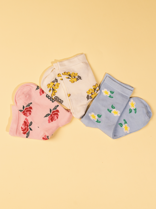 Rose Garden Sock (Pack of 3 socks)