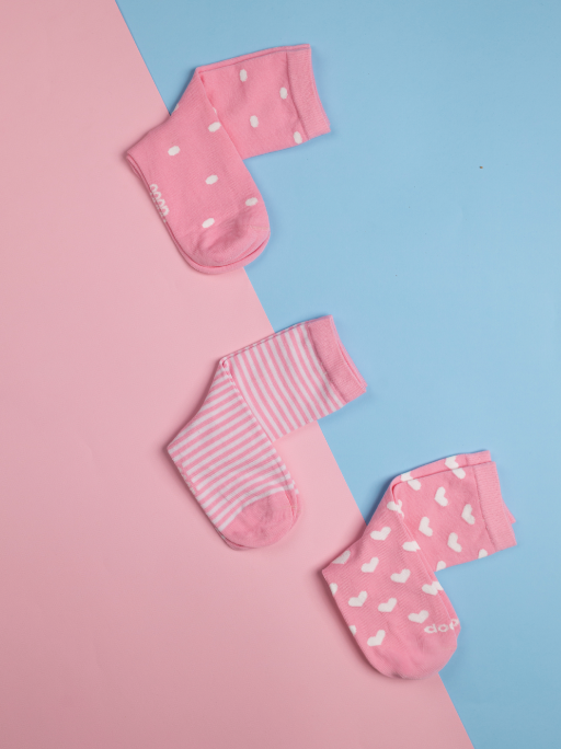 Pretty in Pink (Pack of 3 Socks)